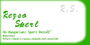 rezso sperl business card